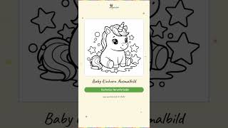 Baby Einhorn Ausmalbild | Kostenlos als PDF