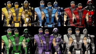 KLASSIC NINJA \u0026 CYBER Skin Costume Mortal Kombat SCORPION SUB-ZERO REPTILE ERMAC SMOKE TREMOR MK Mod