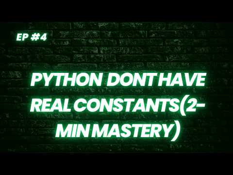 Learn constants in python