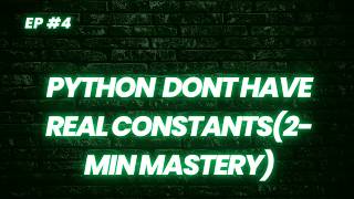Learn constants in python