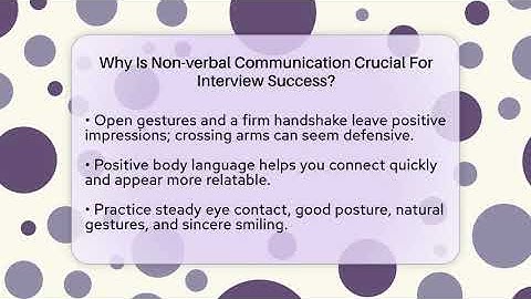 Why Is Non-verbal Communication Crucial For Interview Success? - Job Interview Pro Skills