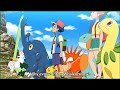 Ash bring his bayleef sirfetched kingler tortera  heracross in aim to be pokemon master ep 7
