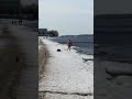 Swimmer in ice water