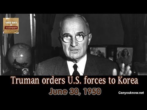 Truman orders U S  forces to Korea June 30,1950