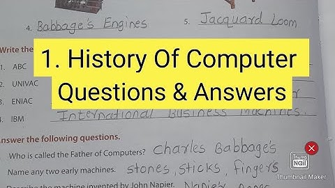 Computer || Class 4th  || 1 . History Of Computer || Questions & Answers
