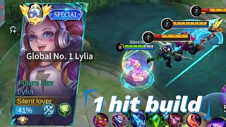 best 1 hit build lylia 2024! wtf damge! 🔥😱! mobile legends