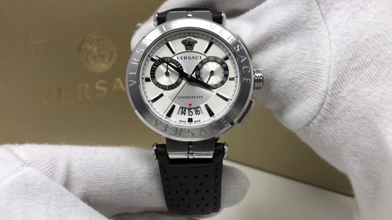 versace silver tone aion watch