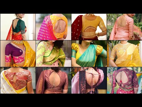 Trending Silk Saree Blouse Designs 2023//Pattu Saree Blouse Designs Back Side//Blouse Sleeves Design