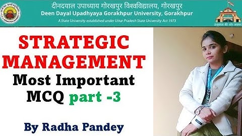 STRATEGIC MANAGEMENT | M.COM 3rd semester | Most Important MCQ part -3 | DDU GORAKHPUR UNIVERSITY