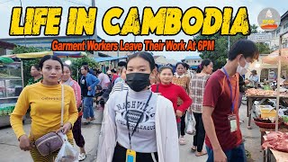 Life in Cambodia - Garment Factory Workers Leave At 6PM