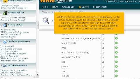 How to view the status of all the services WHM monitors - WHM Service Tutorials