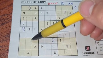 Our Daily Sudoku practice continues. (#4415) Medium Sudoku. 04-16-2022 (No Additional today)