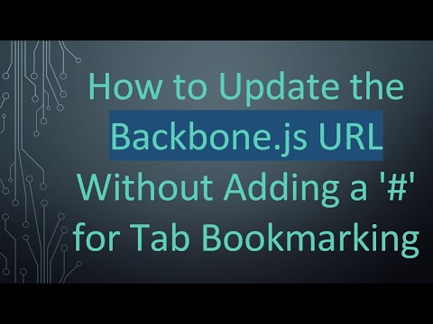 How to Update the Backbone.js URL Without Adding a '#' for Tab Bookmarking