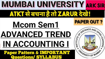 Advanced Trends in Accounting-I 2025 NEP Mcom sem1 Pattern IMPORTANT QUESTIONS IDOL EXAM ARK SIR