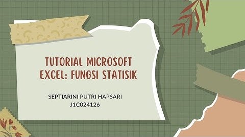 Microsoft Excel: Fungsi Statistik [UAS Aplikasi Komputer Jepang] J1C024126_Septiarini Putri Hapsari