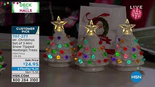 Mr Christmas Set Of 3 Mini Snowtipped Nostalgic Trees W