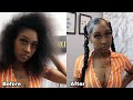 2 Braided Ponytails On Natural Hair || Using Braiding Hair || Hairstyles For Black Girls