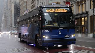 NYCT Bus: 2021 Prevost X3-45 #1587 on the SIM10 at 5th Avenue and 39th Street