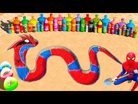 ¡Experimento épico! Serpiente de Spiderman con Orbeez y las sodas más populares