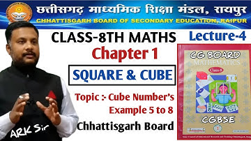 CG BOARD Class 8 Math Chapter 1 Square and Cube | Example 5 to 8 (Cube Numbers) | Genius Academy
