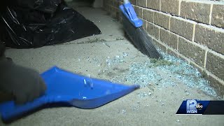 Cleaning up damage from protesters in Wauwatosa