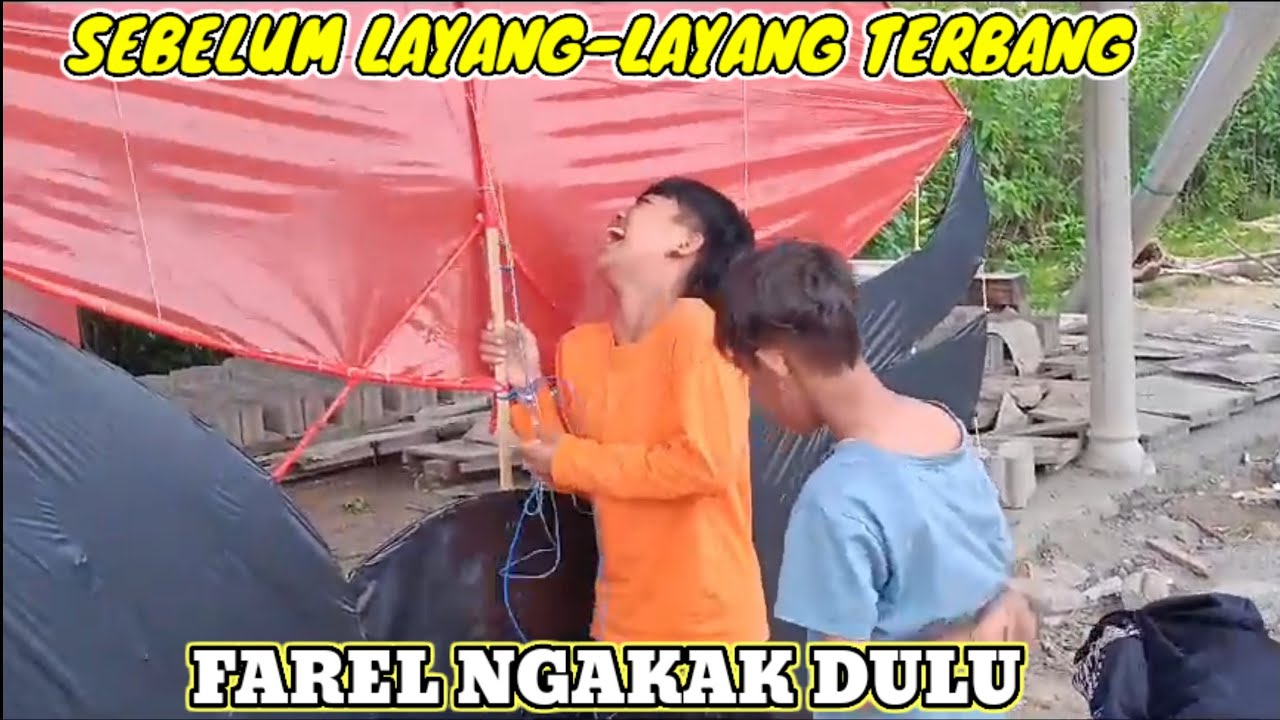 Ceria Banget farel Prayoga mau menerbangkan layang-layang