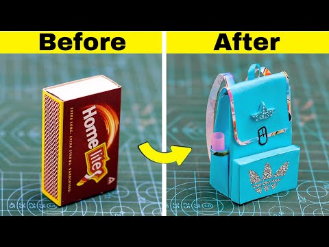 Diy mini school bag from matchbox || How to make mini bag from matchbox