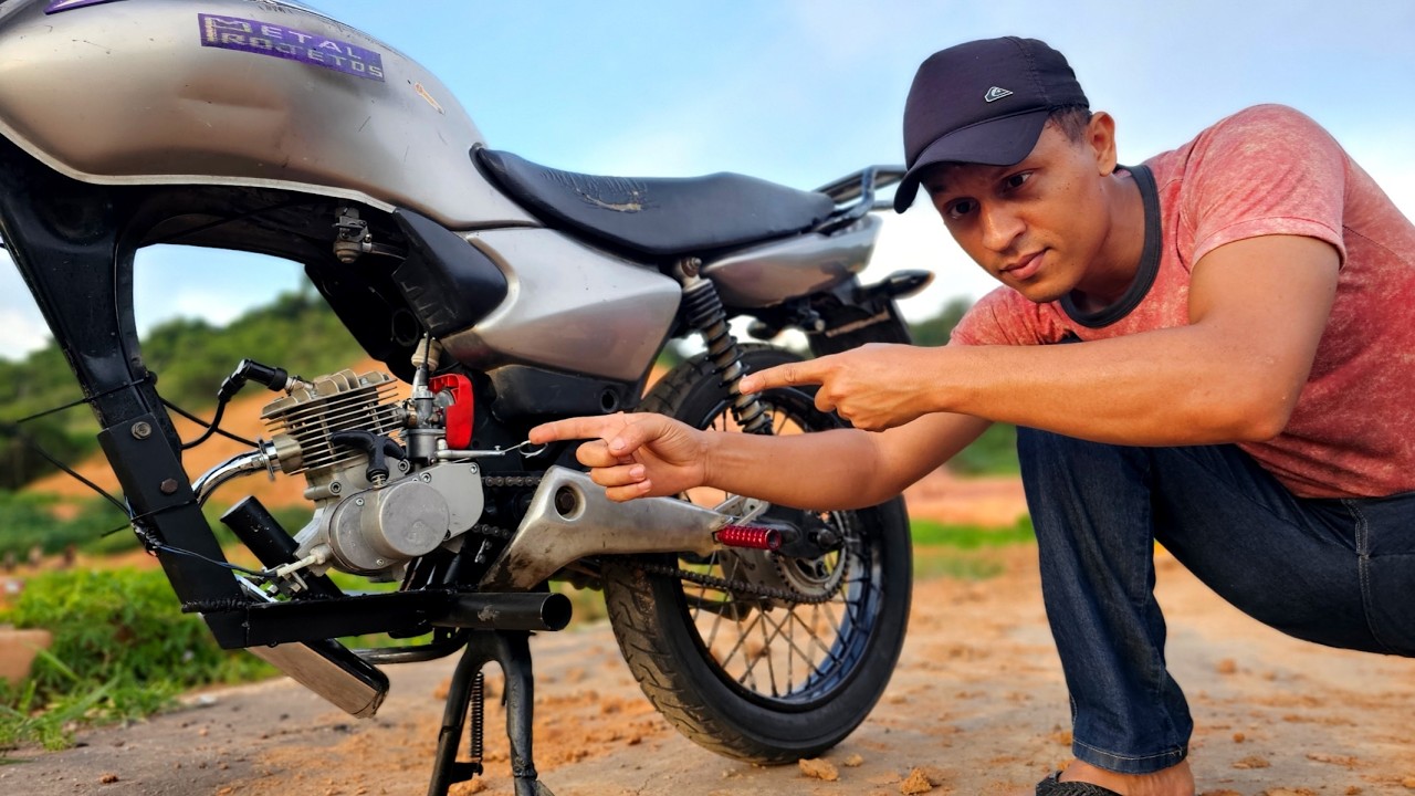 MOTO com motor de BICICLETA MOTORIZADA