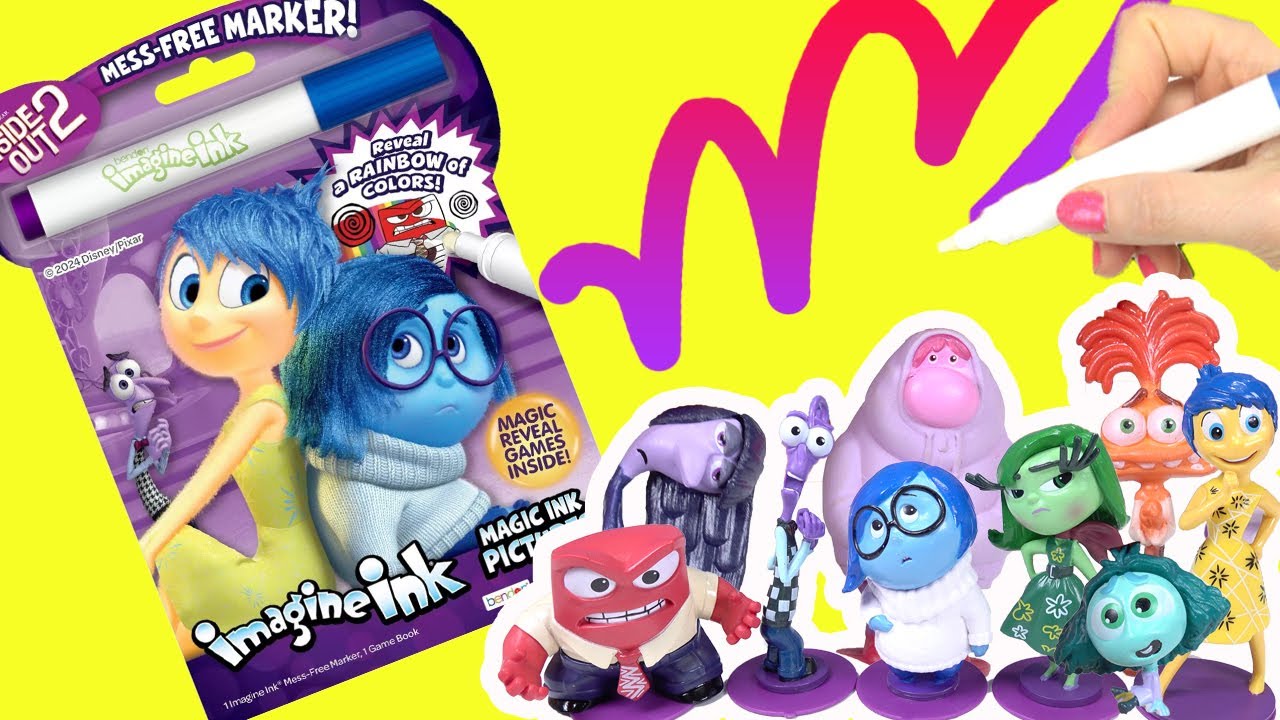Inside Out 2 Movie Imagine Ink Activity Coloring Book with Magic Marker ...