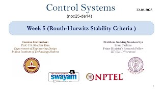 Week 5 Routh-Hurwitz Stability Criteria