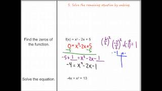 5.5 Day 3 Finding Complex Zeros of Quadratic Functions