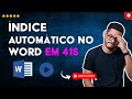 Como Criar um ÍNDICE Automático no WORD em 41 S