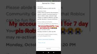 My account was Banned for 7 day 😭😭😭 part one