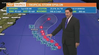 Tuesday morning update: Tropical Storm Epsilon and tropical wave in Caribbean