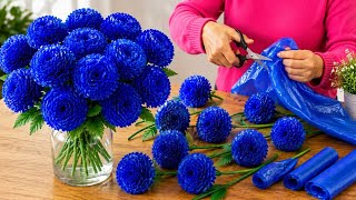 Turn Plastic Bags into Beautiful Flowers | Easy Plastic Bag Flower Tutorial