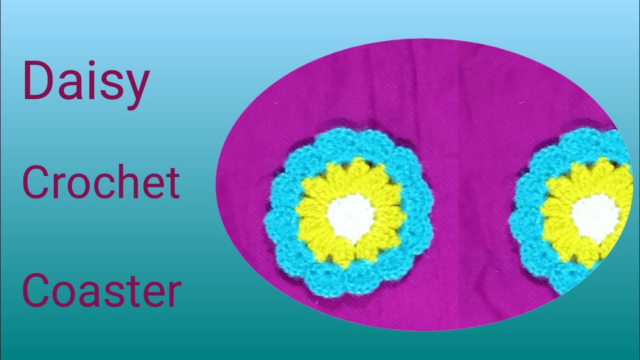 How To Make A Daisy  Crochet Coaster 