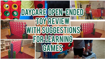 DAYCARE OPEN-ENDED TOY REVIEW: ECR4KIDS JUMBO 4-TO-SCORE GIANT GAME SET FROM AMAZON WITH FUN GAMES