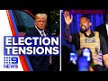 Kanye West holds first rally amid Trump-Biden feud | 9 News Australia