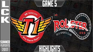 SKT vs KT Highlights Game 5 LCK Splayoffs Semifinal Round 3 Summer 2017 SKT T1 vs KT Rolster G5