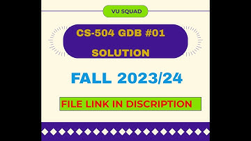 CS-504 GDB NO:01 SOLUTION BY VU SUAD FALL 2023/24
