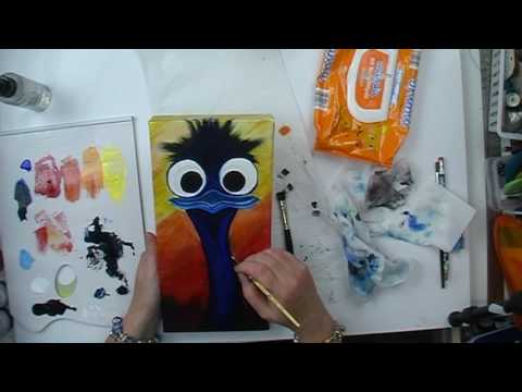 An Emu called Eddie, acrylic on canvas