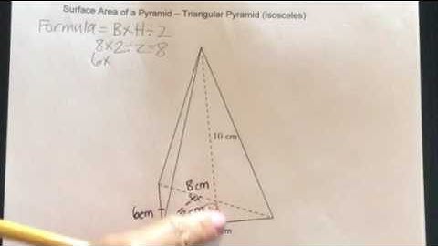 How to find the Surface Area of a Triangular Pyramid-Isosceles Triangle