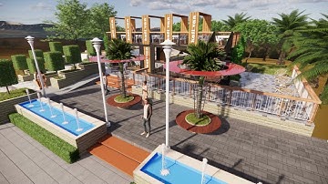 Sketchup container van coffee shop design + Enscape render + Walkthrough |  Landscaping design