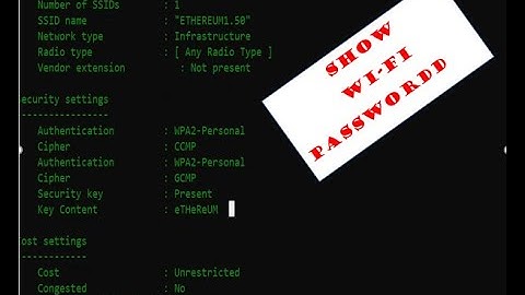 CMD : Show Wi-Fi Password | Windows 10/8/7/XP | NETVN