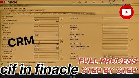 How to make Retail Cif in finacle | how to create cif | cif fin10 | finacle 10 CRM | cif in crm fin