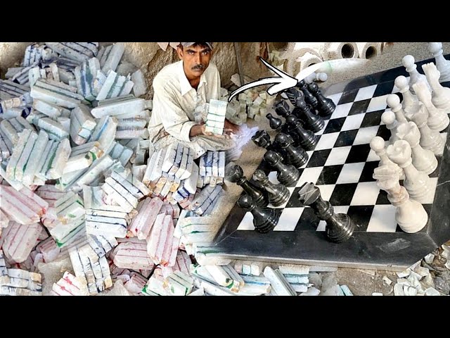 How chess are made ||These workers make money by making chess sets class=