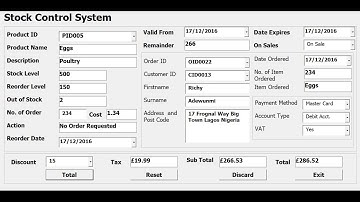 How to Create Stock Control System in Excel Using VBA Tutorial 2 of 3