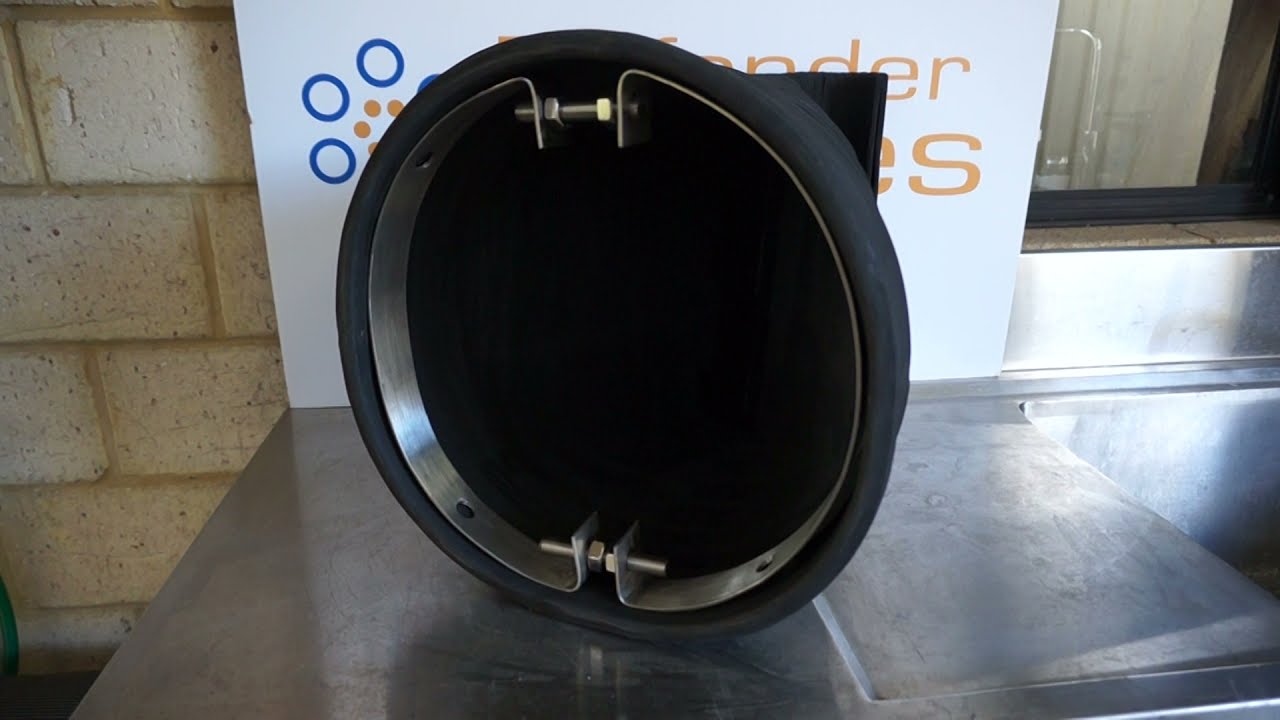 DB-4 Inline Duckbill Check Valve - Clamp type - Size 375mm Neoprene | Dewater Products Pty Ltd