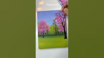 Acrylic painting tutorial/easy cherry blossom painting