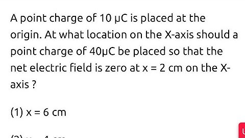 A point charge of 10 µC is placed at the origin. At what location on the X-axis should a point charg